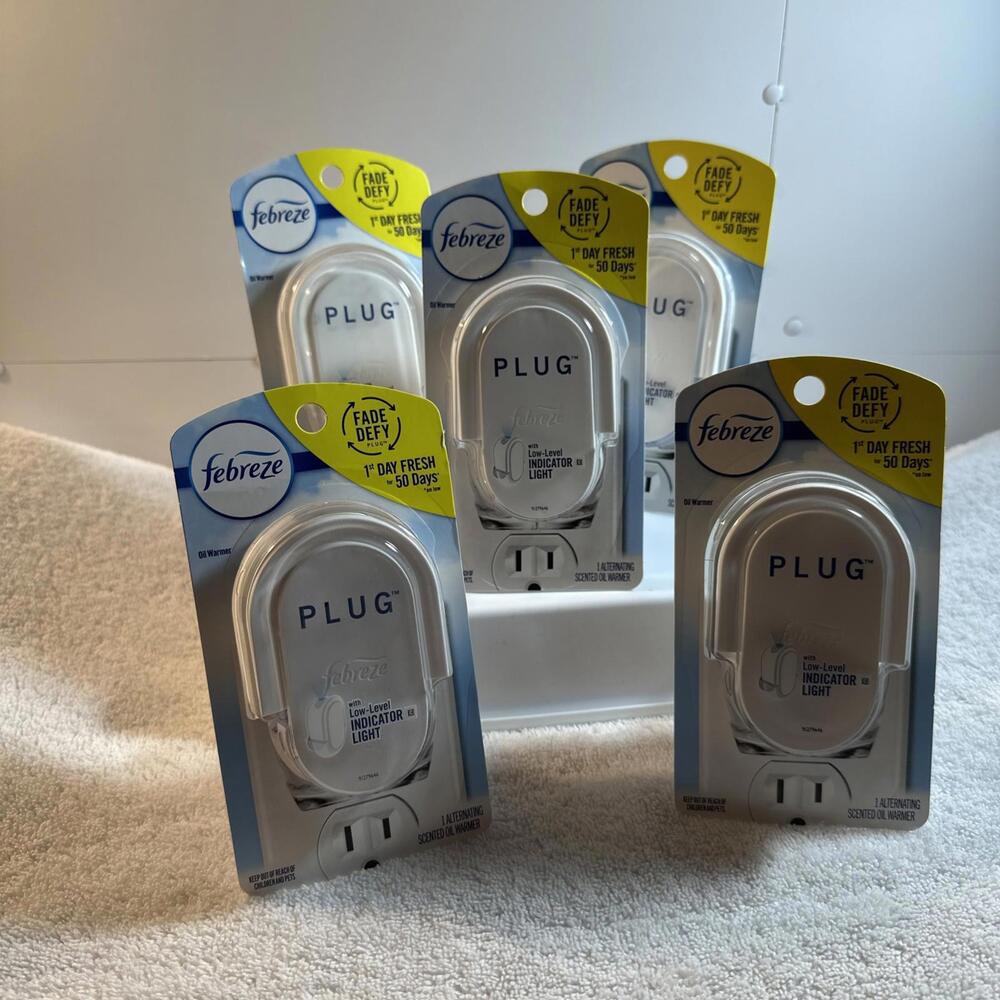 Febreze Plug In Air Freshener Fade Defy Plugs, Scented Oil Warmer, (Pack of 5